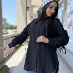 مانتو آستین کش مشکی کد 1138