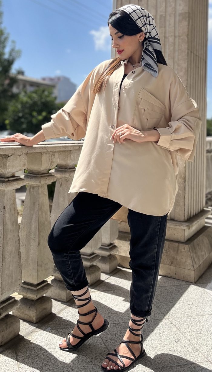 مانتو جیب پله ای کد 1165 - Image 2