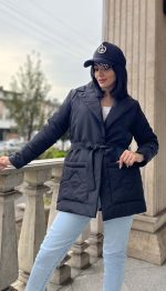 کاپشن مموری کمربند دار کد 1214 - Image 2