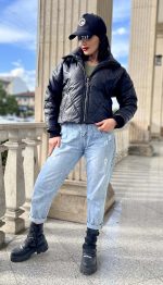 کاپشن کوتاه مشکی کد 1242