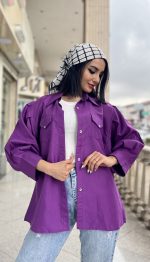 مانتو آستین پفی دو جیب کد 1253 - Image 4