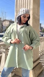 مانتو دو جیب بغل بندی کد 1267 - Image 4