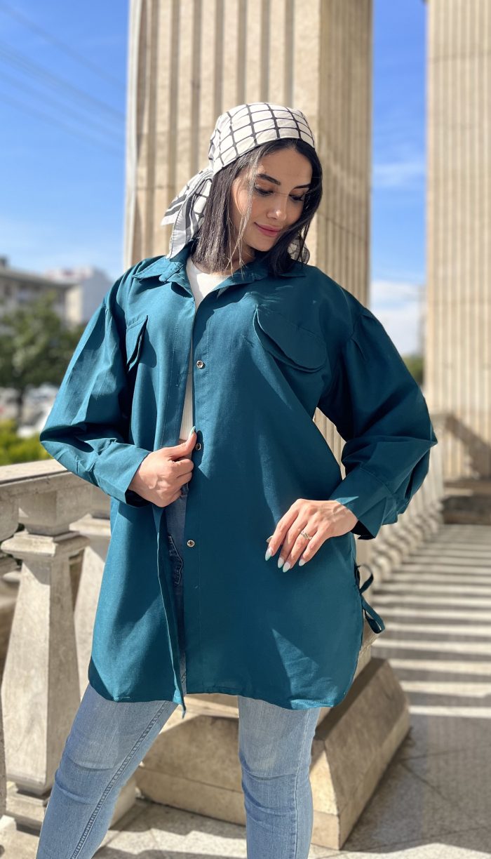 مانتو دو جیب بغل بندی کد 1267 - Image 8