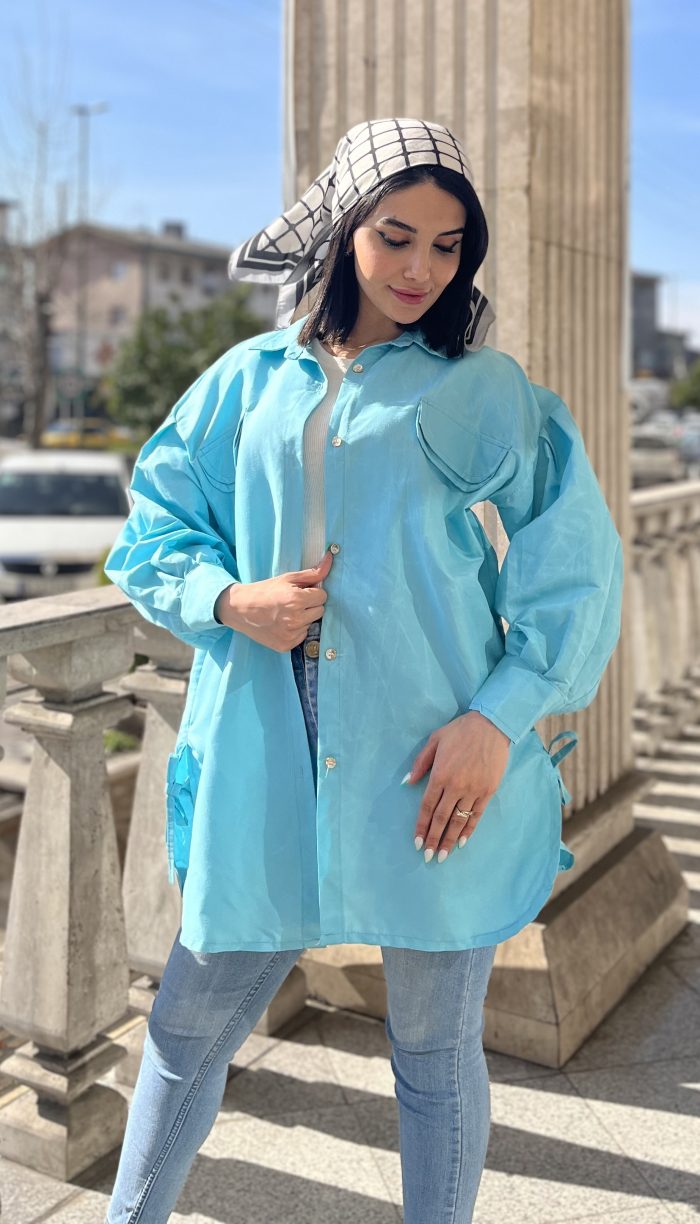 مانتو دو جیب بغل بندی کد 1267 - Image 7