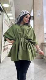 مانتو عروسکی کمر گت دار کد 1286 - Image 5