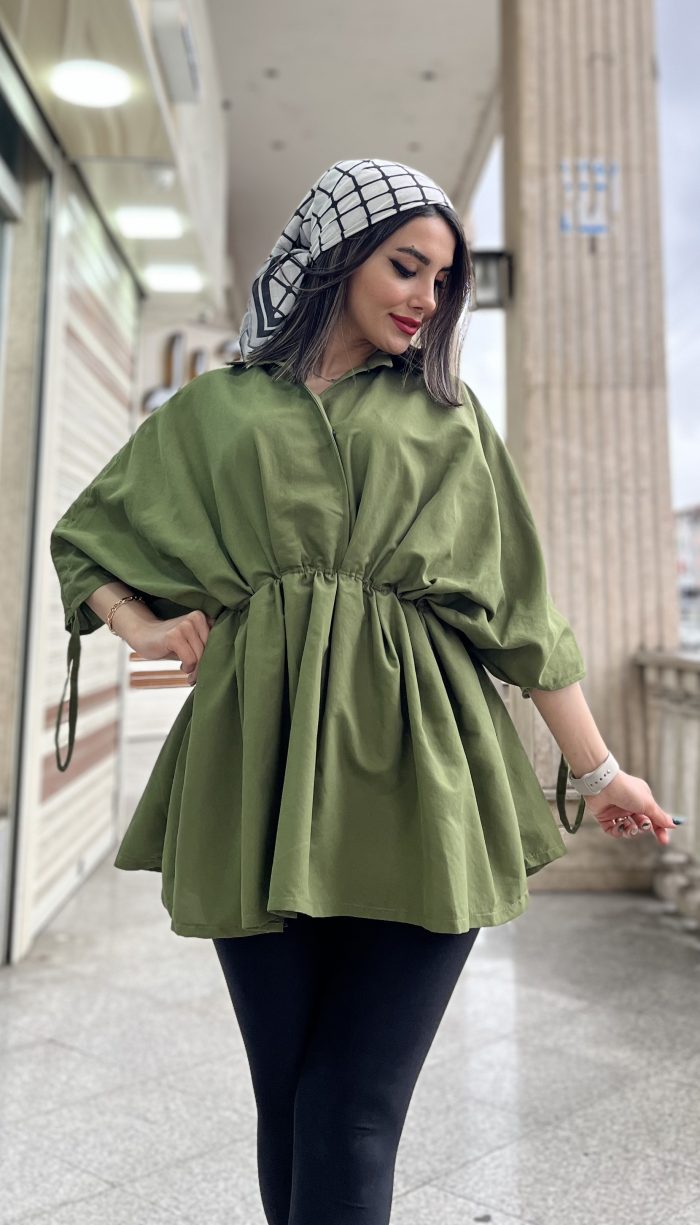 مانتو عروسکی کمر گت دار کد 1286 - Image 5