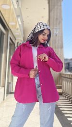شومیز مانتویی رنگی کد 1290 - Image 11