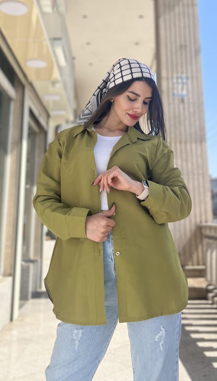 شومیز مانتویی رنگی کد 1290 - Image 7