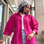 مانتو آستین پفی جلو دکمه 1300