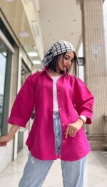 مانتو آستین پفی جلو دکمه 1300