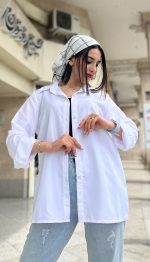 شومیز مانتویی رنگی کد 1290 - Image 6