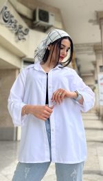 شومیز مانتویی رنگی کد 1290 - Image 12