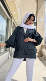 مانتو اسپرت دو جیب کد 1308 - Image 8