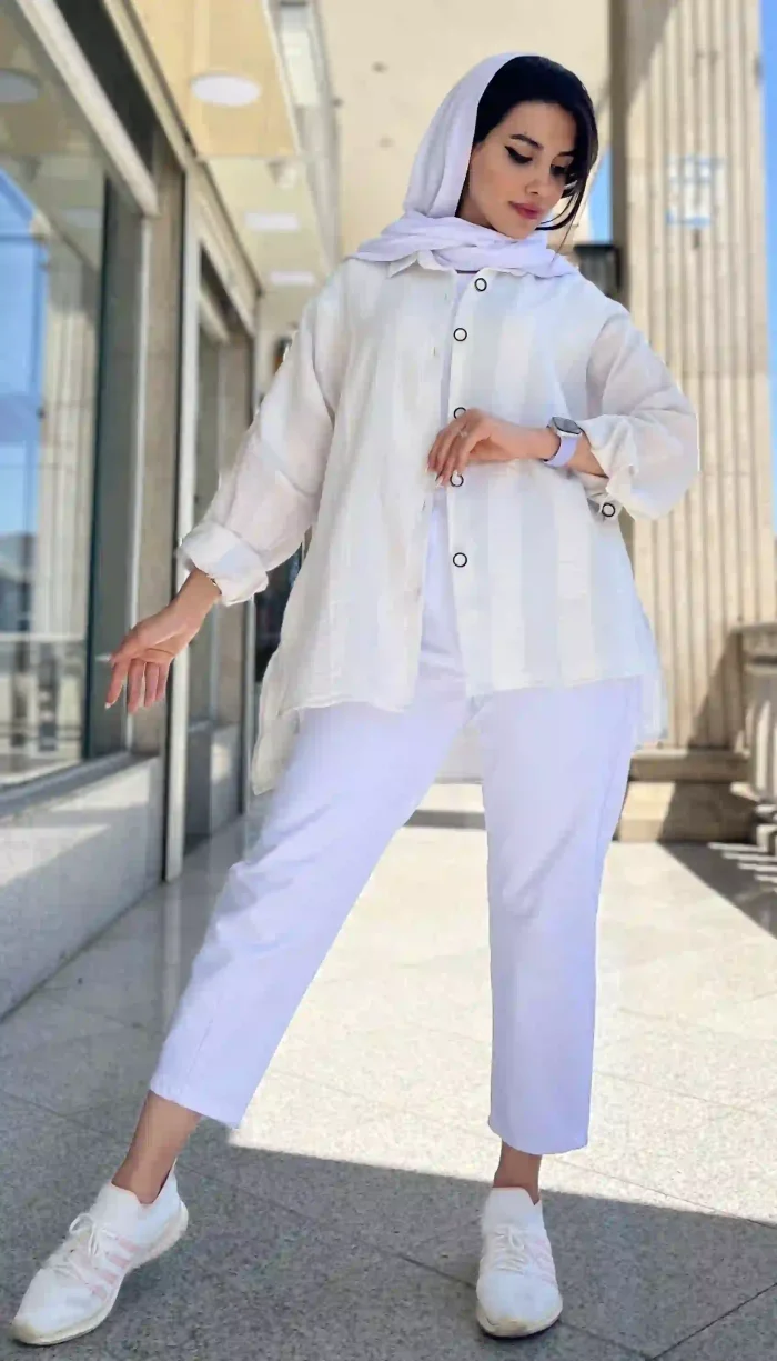 مانتو راه راه تابستانه کد 1319 - Image 6