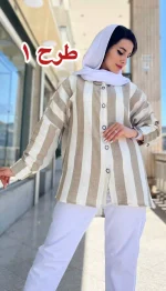 مانتو راه راه تابستانه کد 1319 - Image 2