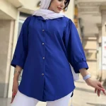 مانتو آستین پفی جلو دکمه جدید کد 1323