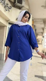 مانتو آستین پفی جلو دکمه جدید کد 1323