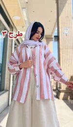 مانتو راه راه تابستانه کد 1319 - Image 3
