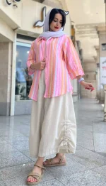 مانتو دبل فیس تابستانه کد 1326 - Image 6