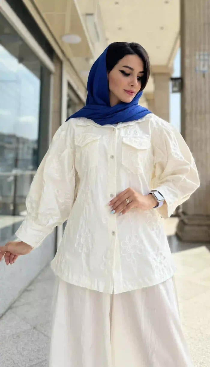 مانتو مزونی ژاکارد کد 1349 - Image 2