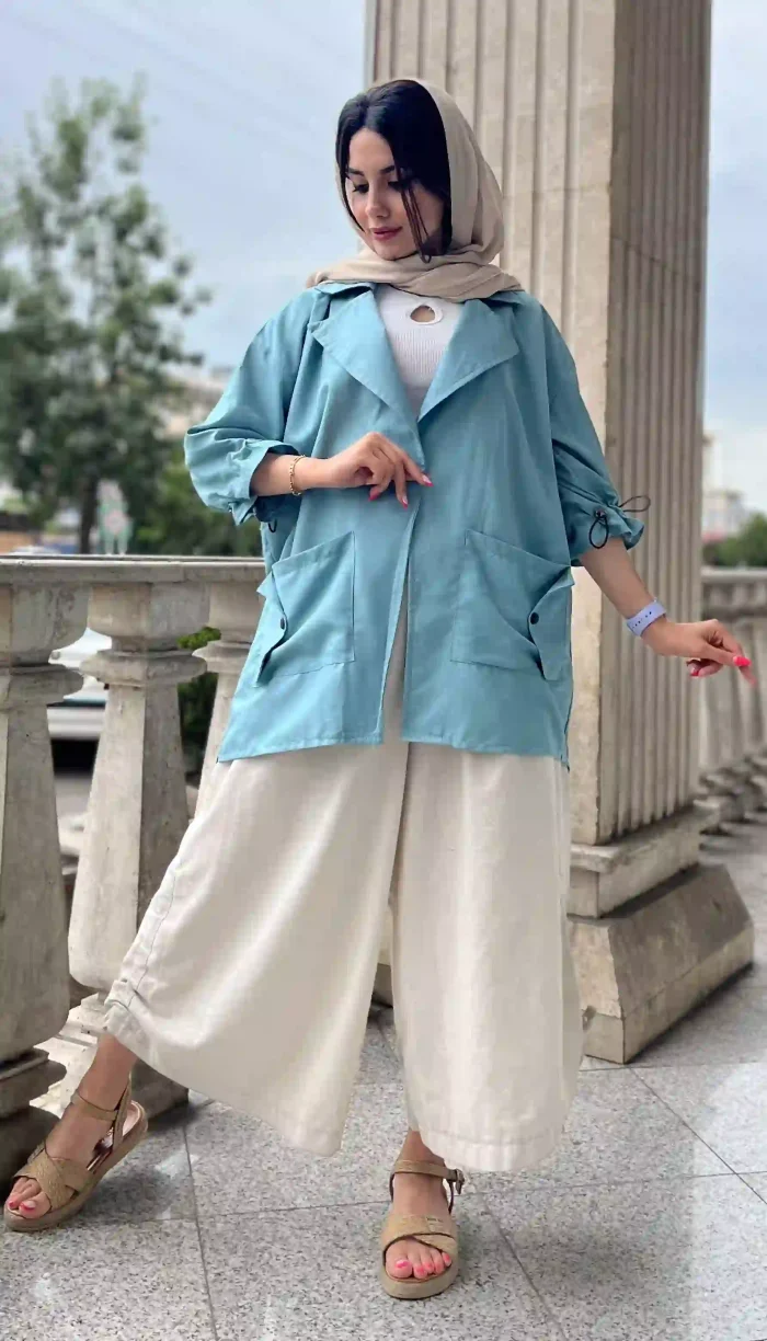 مانتو جیب پاکتی تابستانه کد 1341 - Image 7