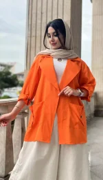 مانتو جیب پاکتی تابستانه کد 1341 - Image 3