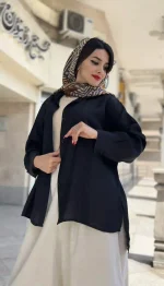 مانتو مشکی کرسپو کد 1334 - Image 2