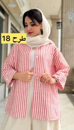 مانتو لینن آستین 3 ربع تابستانه کد 1348 - Image 18