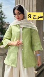 مانتو لینن آستین 3 ربع تابستانه کد 1348 - Image 9