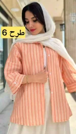 مانتو لینن آستین 3 ربع تابستانه کد 1348 - Image 7