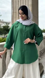 مانتو جلو دکمه تابستانه کد 1350 - Image 4