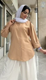 مانتو جلو دکمه تابستانه کد 1350 - Image 7