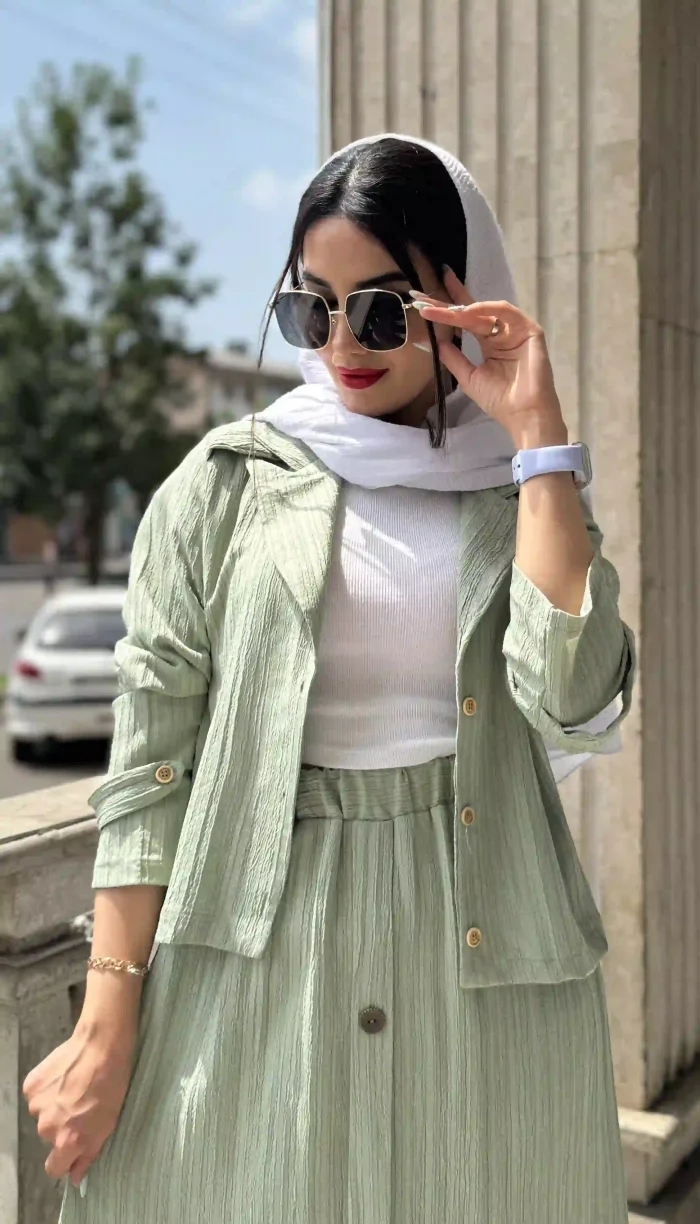 ست کت و دامن کراش کد 1354 - Image 8