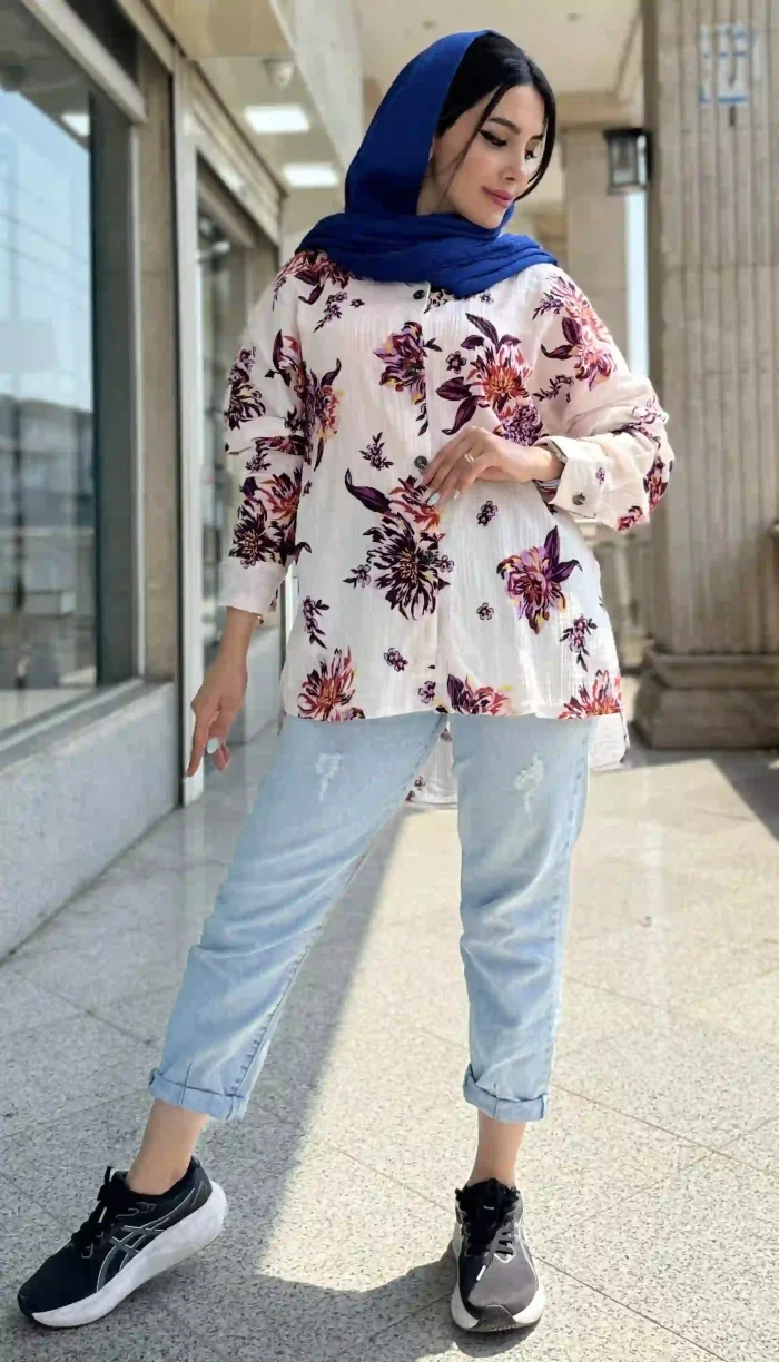 مانتو بیسکوییتی طرحدار کد 1356 - Image 4