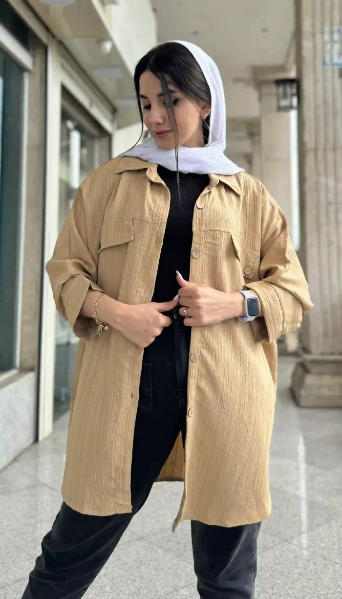 مانتو کراش دو جیب کد 1358 - Image 7