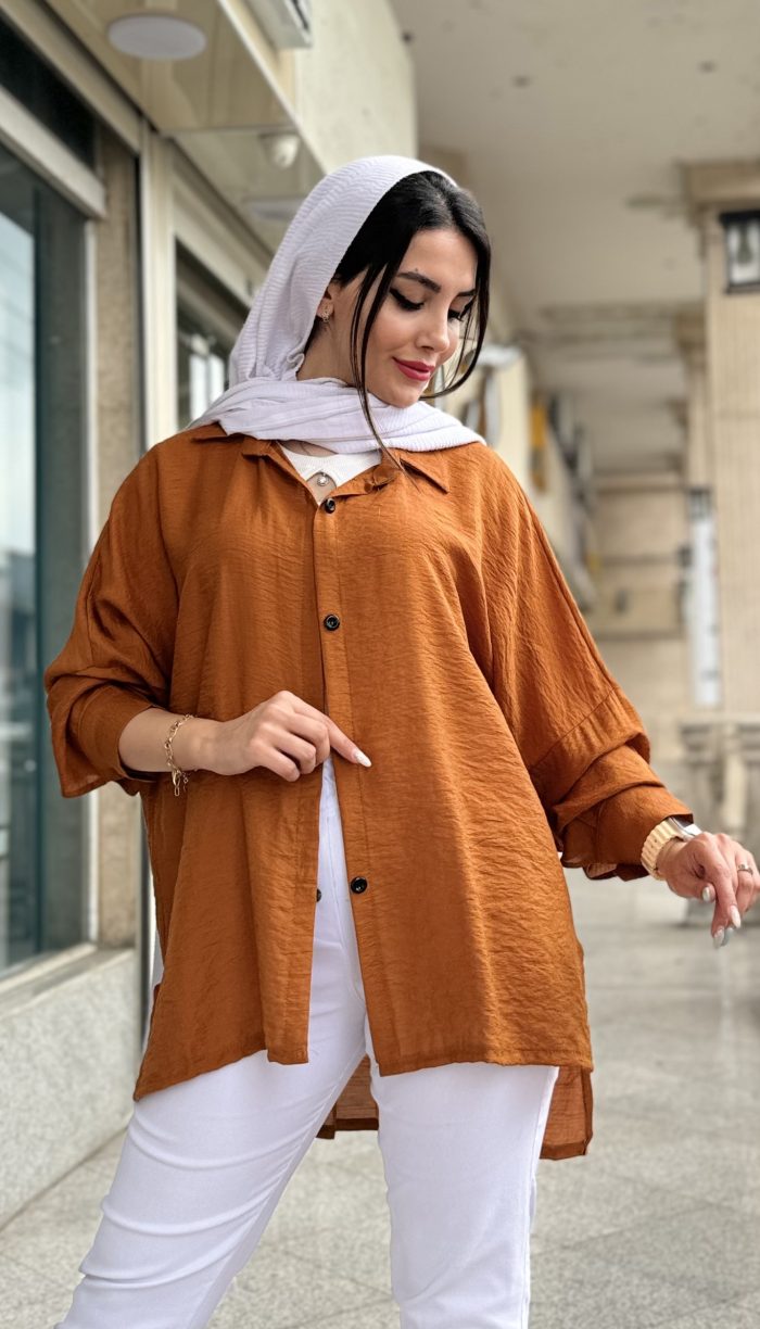 مانتو شومیزی کرسپو جلو دکمه کد 1368 - Image 7