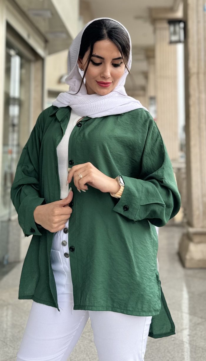 مانتو شومیزی کرسپو جلو دکمه کد 1368 - Image 13