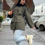 ترنچ کت کوتاه مدل خورشید کد 1395
