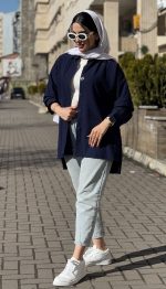 مانتو تک جیب اطلس کد 1429 - Image 5