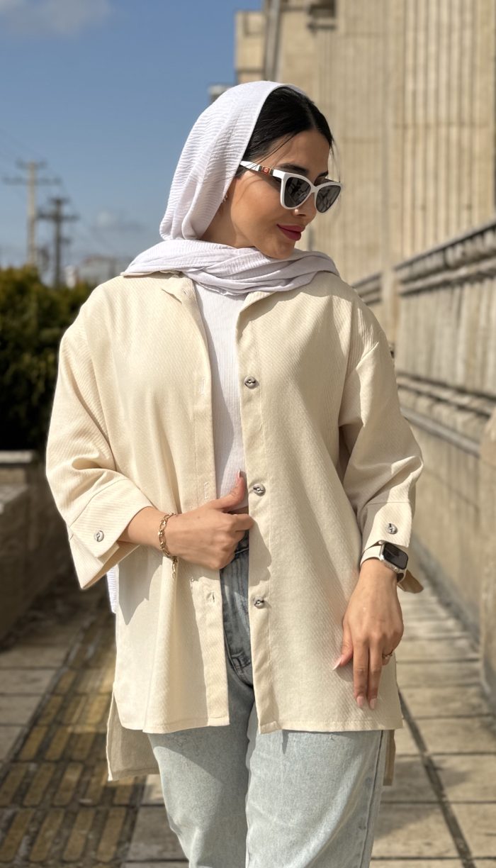 مانتو ژاکارد کجراه پاستیلی کد 1440 - Image 7