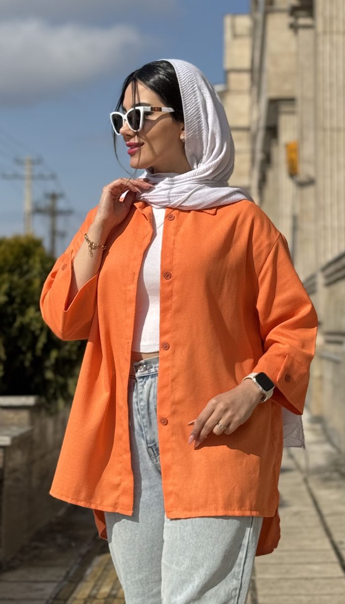 مانتو ژاکارد کجراه پاستیلی کد 1440 - Image 5