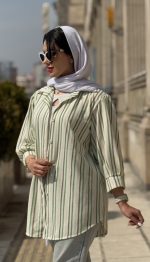 مانتو مراکشی آستین پفی جلو دکمه پارت 3 کد 1469 - Image 12