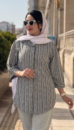 مانتو مراکشی آستین پفی جلو دکمه پارت 3 کد 1469 - Image 11
