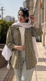 مانتو مراکشی آستین پفی جلو دکمه پارت 3 کد 1469 - Image 5