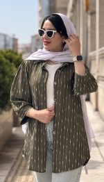 مانتو مراکشی جلو دکمه پارت 2 کد 1460 - Image 12