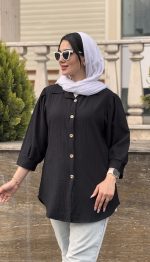 مانتو اطلس جلو دکمه کد 1471 - Image 8