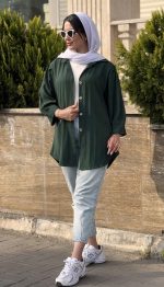 مانتو اطلس جلو دکمه کد 1471 - Image 2
