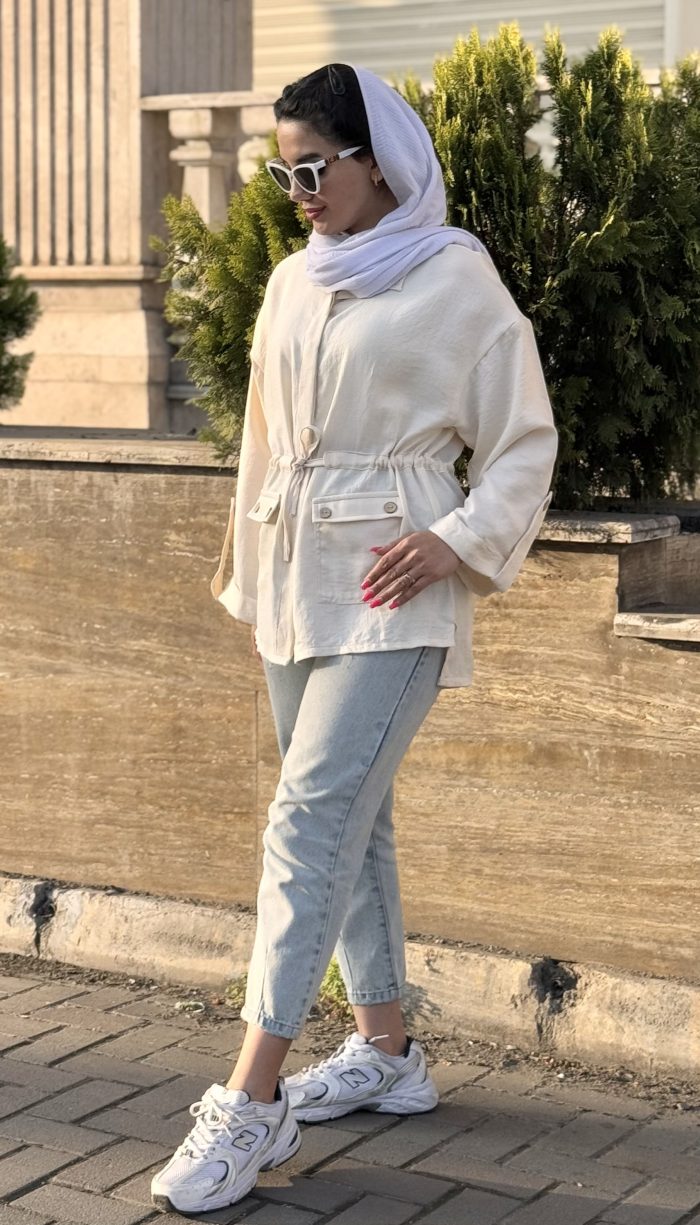 مانتو کمر کش ( کمربند دار ) صوفیا کد 1489 - Image 8