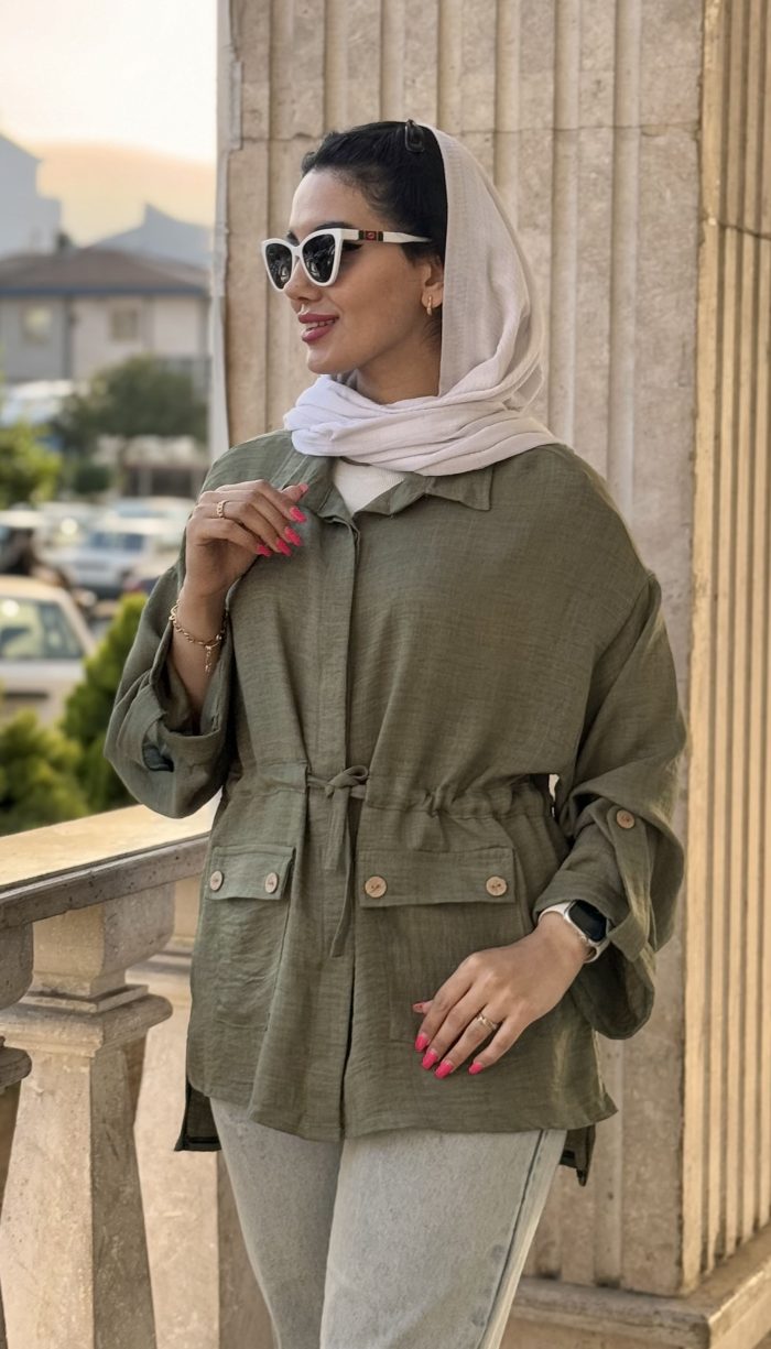 مانتو کمر کش ( کمربند دار ) صوفیا کد 1489 - Image 10
