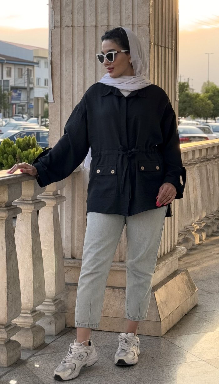 مانتو کمر کش ( کمربند دار ) صوفیا کد 1489 - Image 5